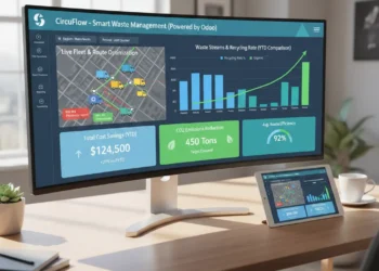 Intelligente Abfallverwaltung auf Bildschirmen