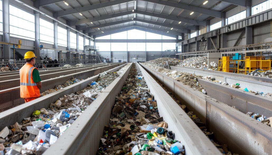 Moderne Recyclinganlage mit digital erfassten Materialflüssen