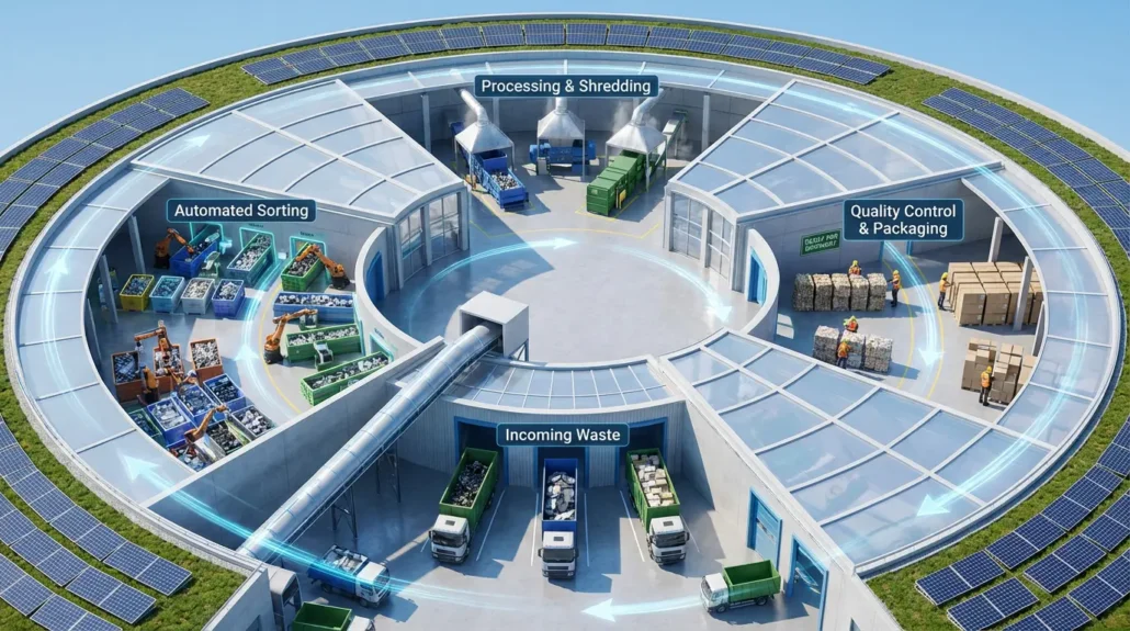 Kreislaufwirtschaft mit Abfallverarbeitung