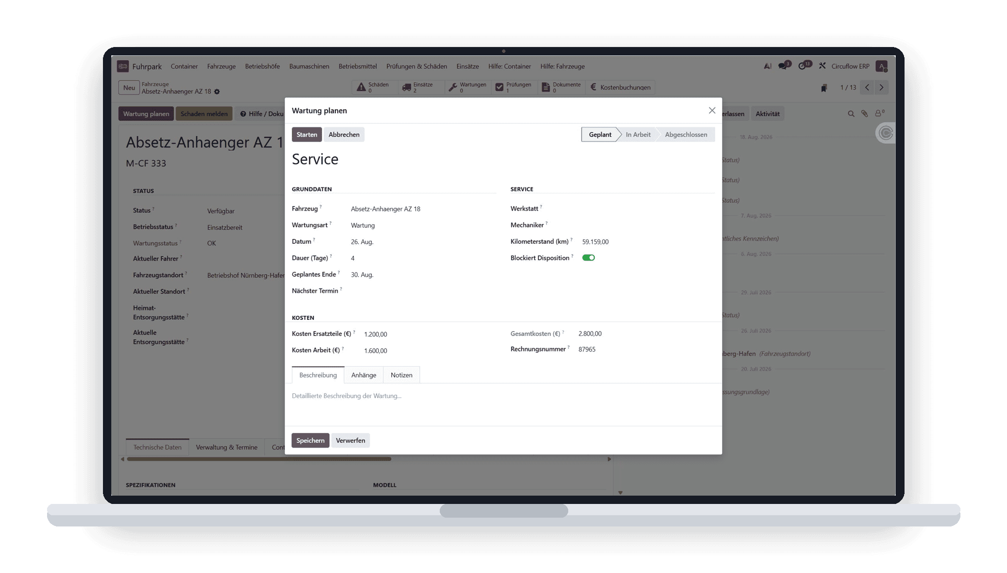 Instandhaltung Dashboard