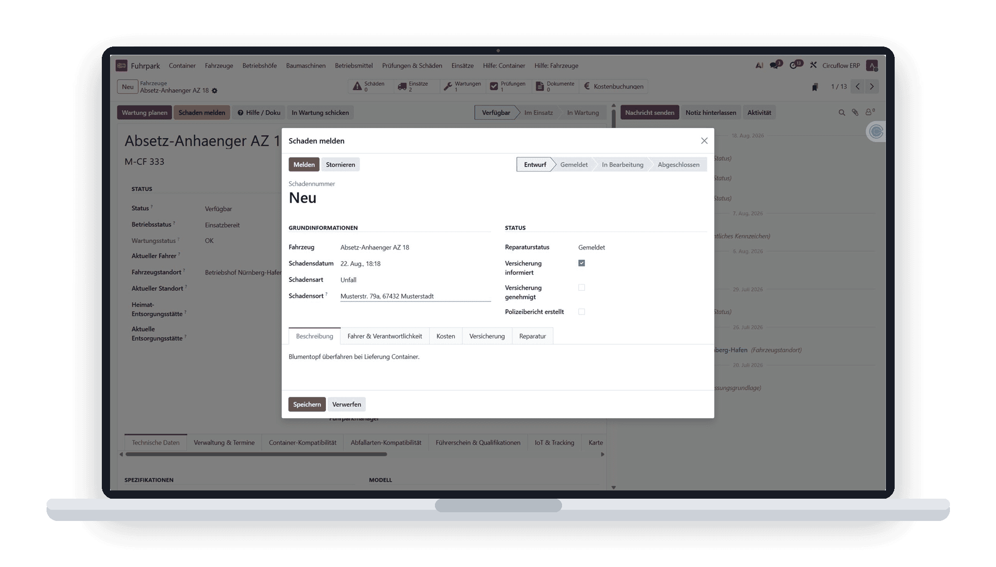 Schadensmanagement Dashboard