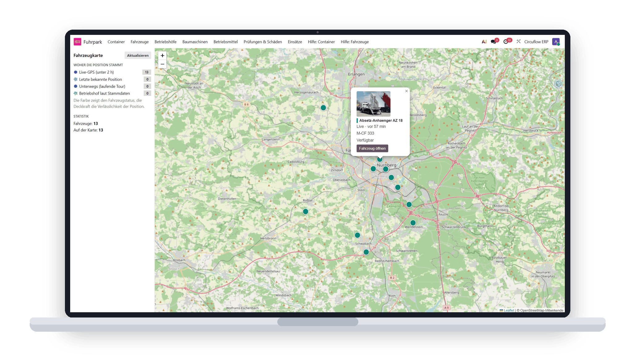 Fahrzeug Verfügbarkeit Dashboard